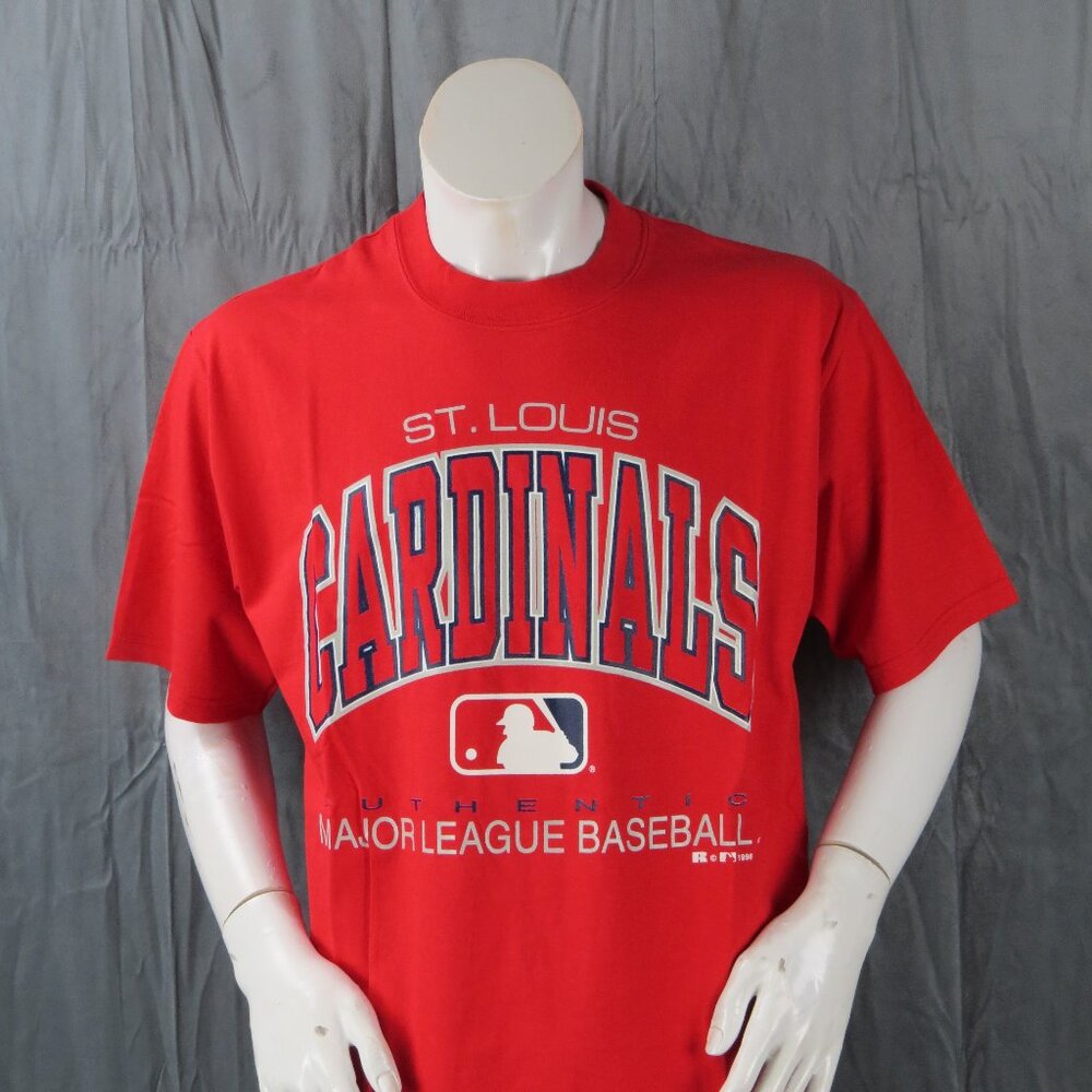 St Louis Cardinals Shirt (VTG) - Type Set Script by Russell Athletic - Men's L
